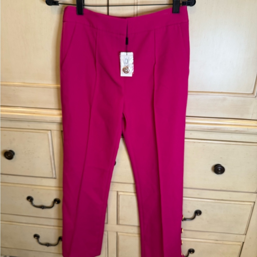 Milly Fuchsia Cropped Pants - Picture 2 of 9